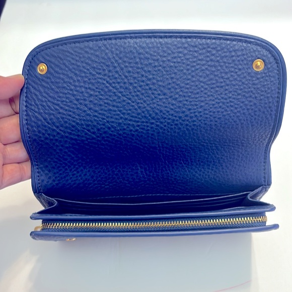 Tory Burch Britten Duo Envelope Continental Wallet - Royal Blue Leather - Picture 4 of 8